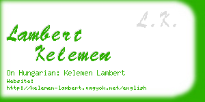 lambert kelemen business card